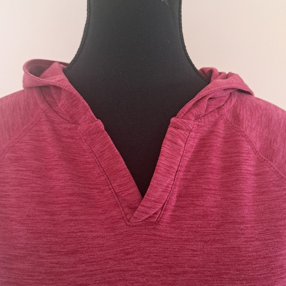 Tuff Athletics Activewear Top Pink Size Medium Long Sleeved Hooded Top Yoga - Picture 8 of 11